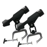 Xusx111 - 2 Paquetes Soportes De La Vara De Pesca Para Bote Soporte De La Vara De Pesca Ajustable Con Soporte De Bastidores De La Vara Plegable De La Abrazadera Grande