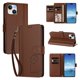 thumbnail image 2 of Funda Cartera Trébol para iPhone 13/iPhone 14 con Ranuras Tarjetas y Carga Inalámbrica Marrón, 2 of 6