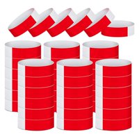 Magideal - 600 Bandas De Neón Para Eventos, Pulseras De Papel Para Fiestas, Bandas De Identificación, Brazaletes, Bandas De Fiesta Para Bares, Exposiciones Rojo