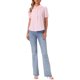 thumbnail image 2 of INSPIRE CHIC Blusa de Manga Corta de Algodón para Mujer con Cuello Peter Pan y Panel de Crochet con Botones XL Rosa Claro, 2 of 6