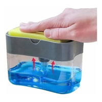 Genérico - Pack 2 Dispensador De Lavalozas Manual Esponja Y Recipiente