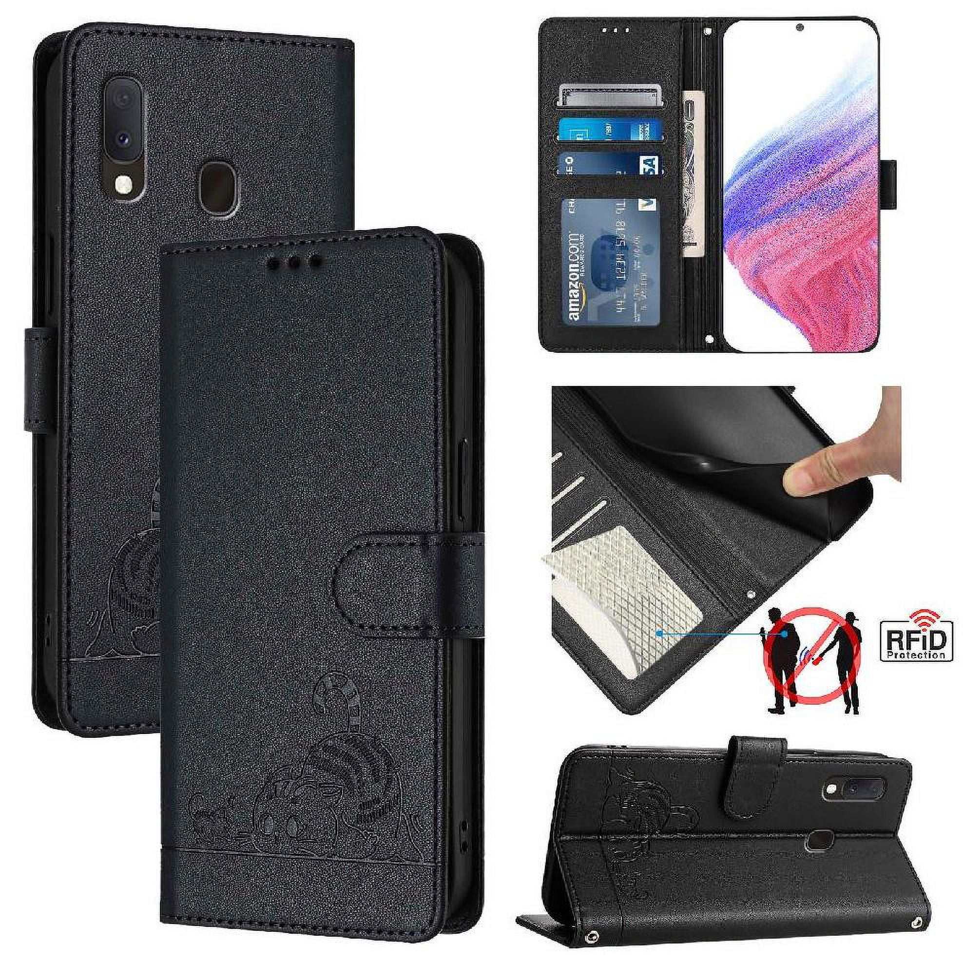 Funda Tipo Cartera Foxdock Para Samsung Galaxy A20e/a10e Con Soporte, Ranuras, Rfid, Diseño De Gato