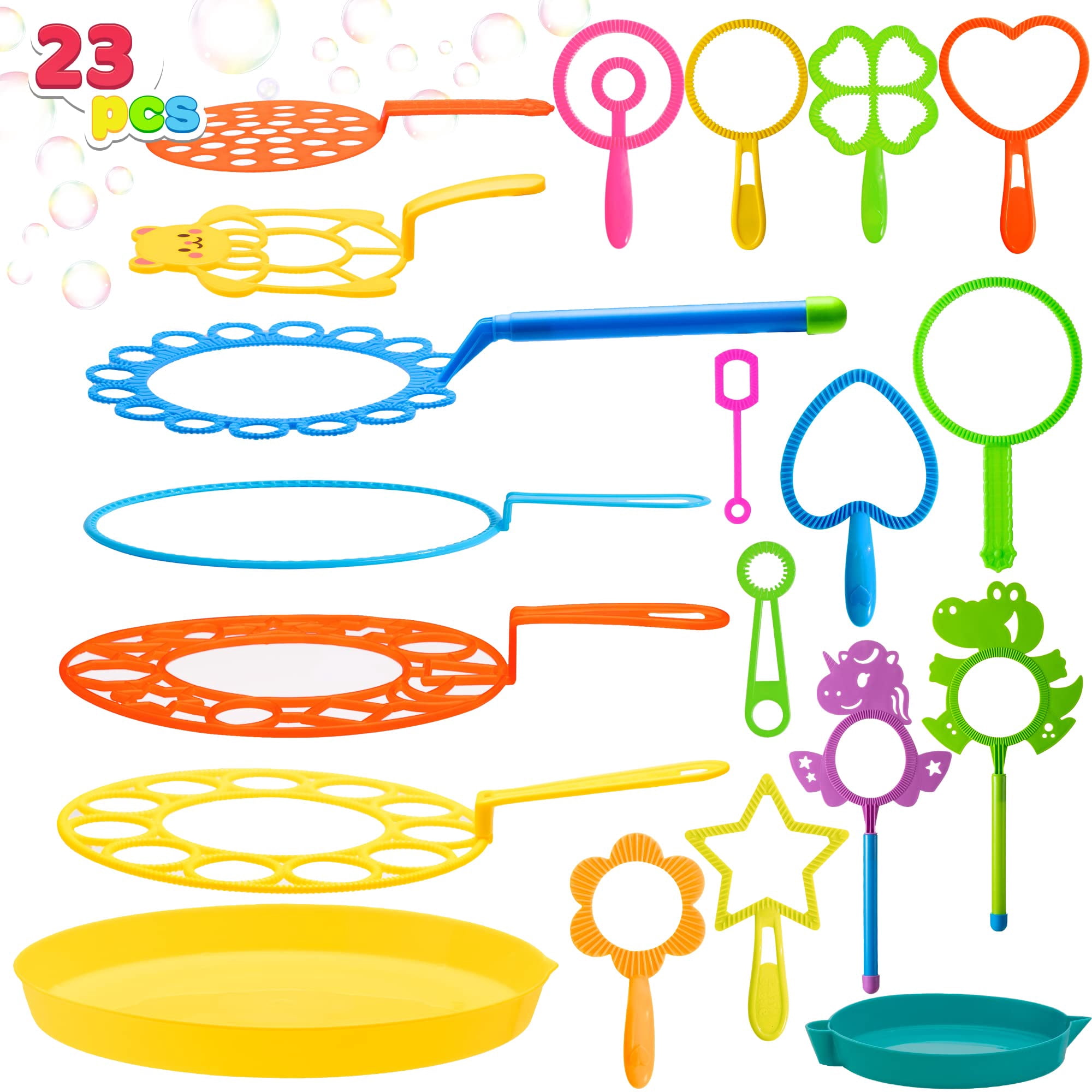 Juego De Varitas De Burbujas Joyin, 23 Unidades, Para Hacer Burbujas Grandes Con Bandeja Para Niños