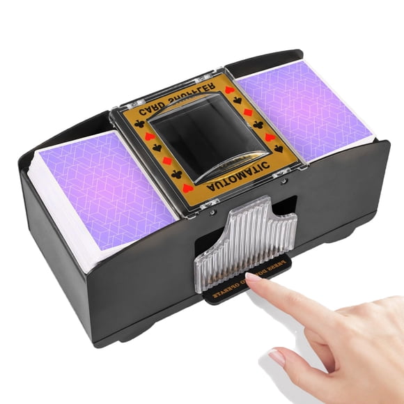 Mezclador Automático de Cartas FEIERYA para 2 Barajas para Juego de Póker y UNO