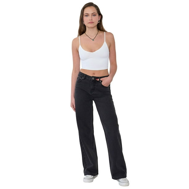 Jeans Mujer Wide Leg Fit Negro Corona
