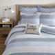 thumbnail image 3 of Juego de Ropa de Cama Levtex Home King Algodón Rayas Azul Gris, 3 of 7