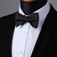 thumbnail image 4 of Pajarita para hombre con lunares, pajarita para atar y pañuelo de bolsillo, esmoquin clásico de negocios, pajarita de boda, 4 of 5