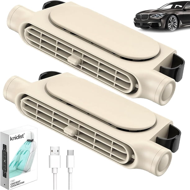Ventilador asiento coche trasero USB recargable enfriamiento cuello 3 velocidades niños adultos