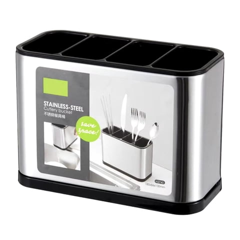 Genérico - Organizador Y Escurridor Para Cubiertos Plateado