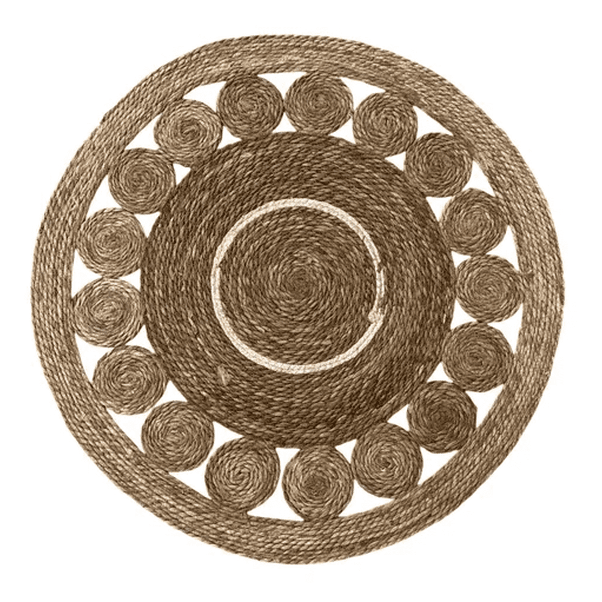 Genérico - Alfombra Redonda Yute 100cm Para Decoración Exterior