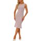 thumbnail image 2 of INSPIRE CHIC Vestido Elegante Sin Mangas de Tweed con Cuello Barco para Mujer, Outfit de Maestra para Regreso a Clases, Rosa M, 2 of 6