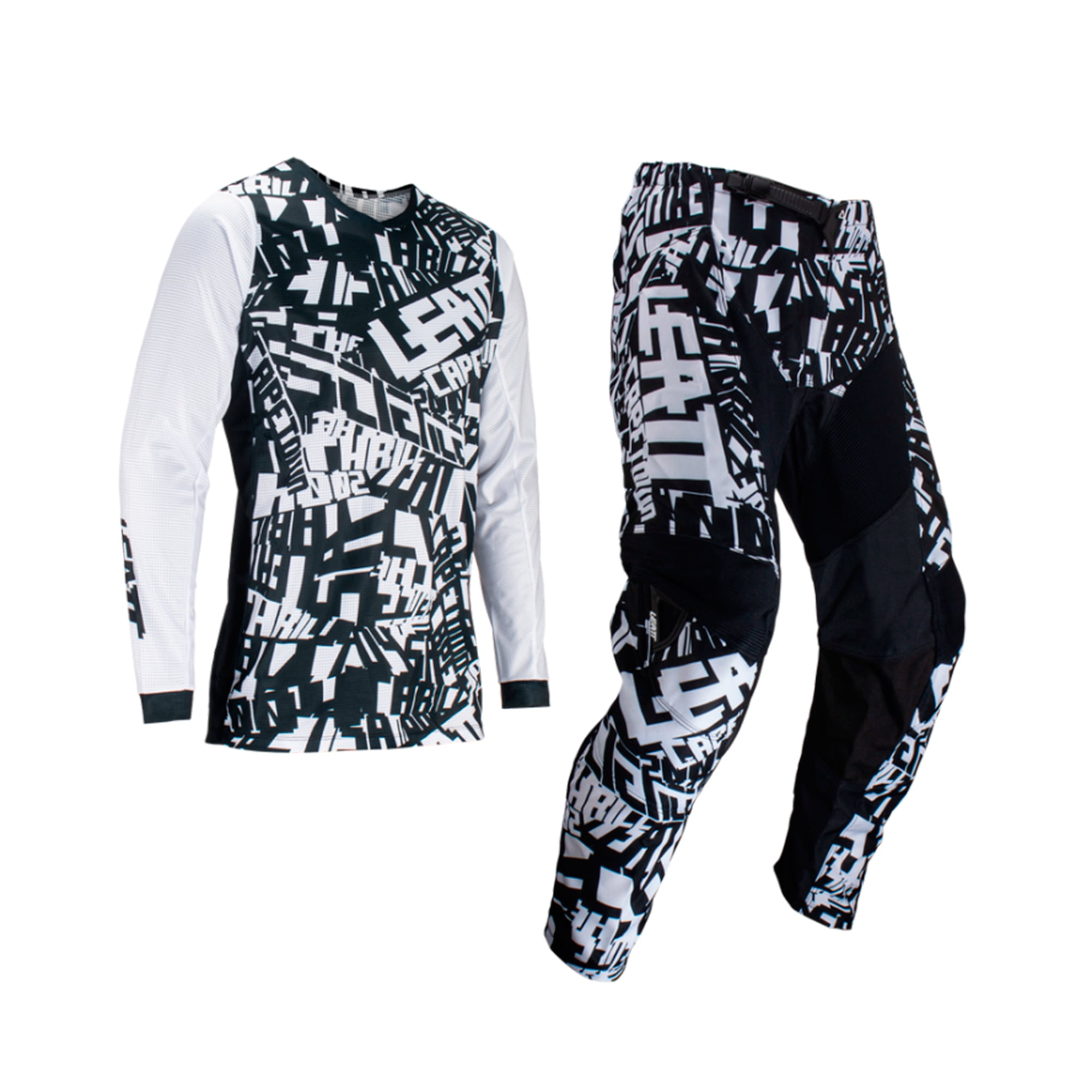 Kit Leatt Moto 3.5 Jersey Con Pantalón Blanco