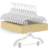 Quality Hangers - Perchas Para Faldas, De Calidad, Con Corte De Cristal, 12 Unidades, Transparentes