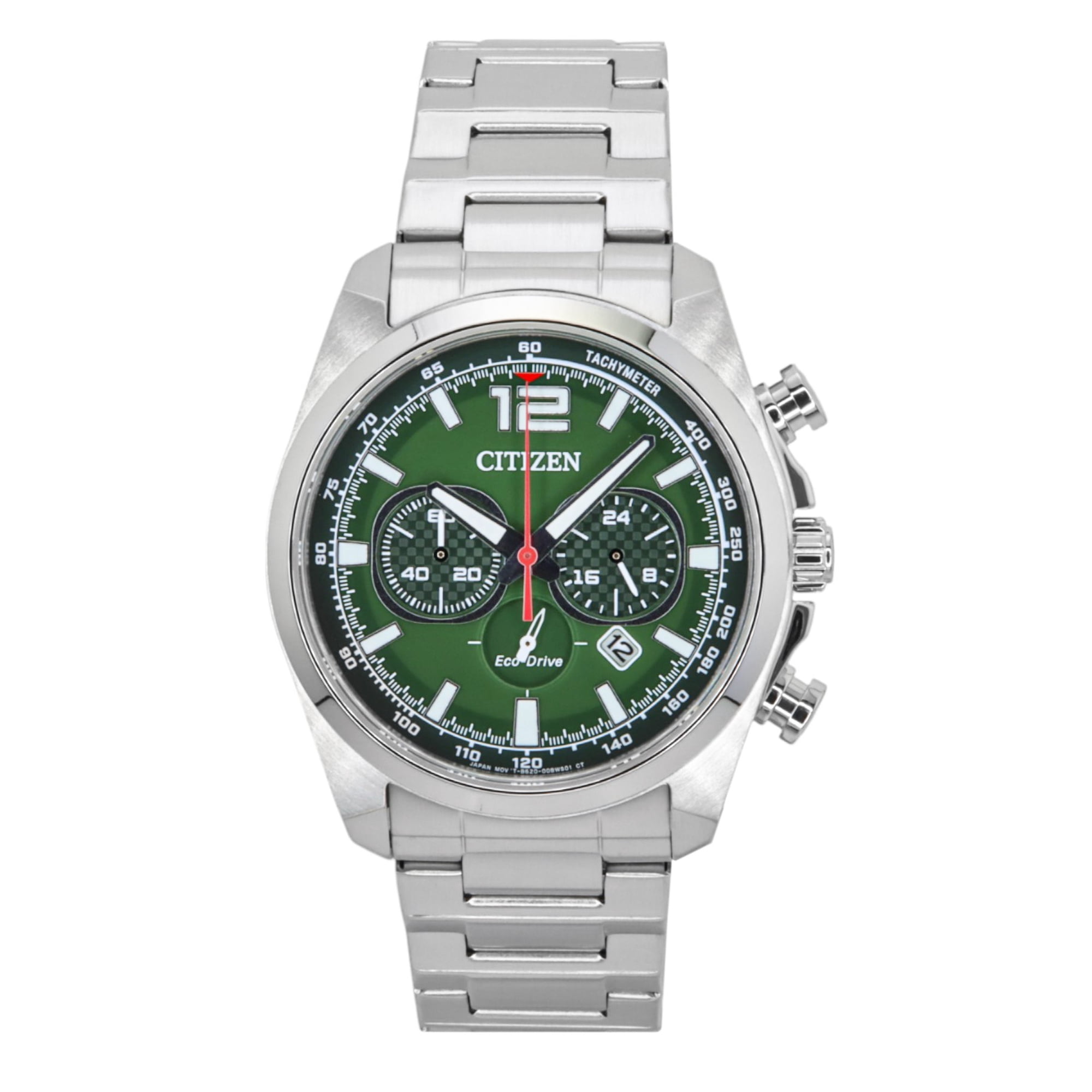 Reloj Cronógrafo Citizen Acero Inoxidable Esfera Verde 100m Hombre