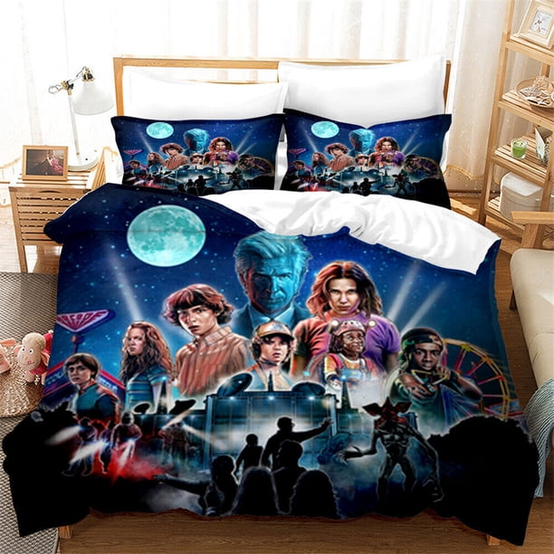 Stranger Duvet Cover Cosplay Bedding Set Pillowcase Christmas Gift 3-Piece Bedding Set (1 Duvet Cover + 2 Pillow Shams)