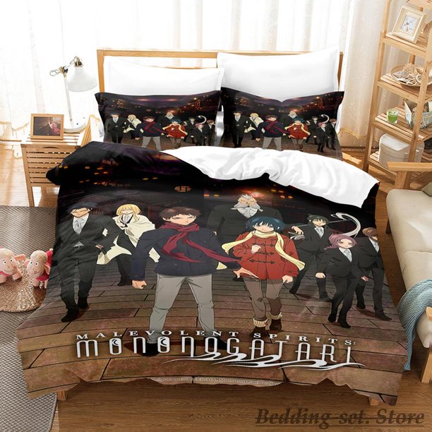 Malevolent Spirits Mononogatari Bedding Set Bed Set Adult Kid Bedroom Duvetcover Sets Anime