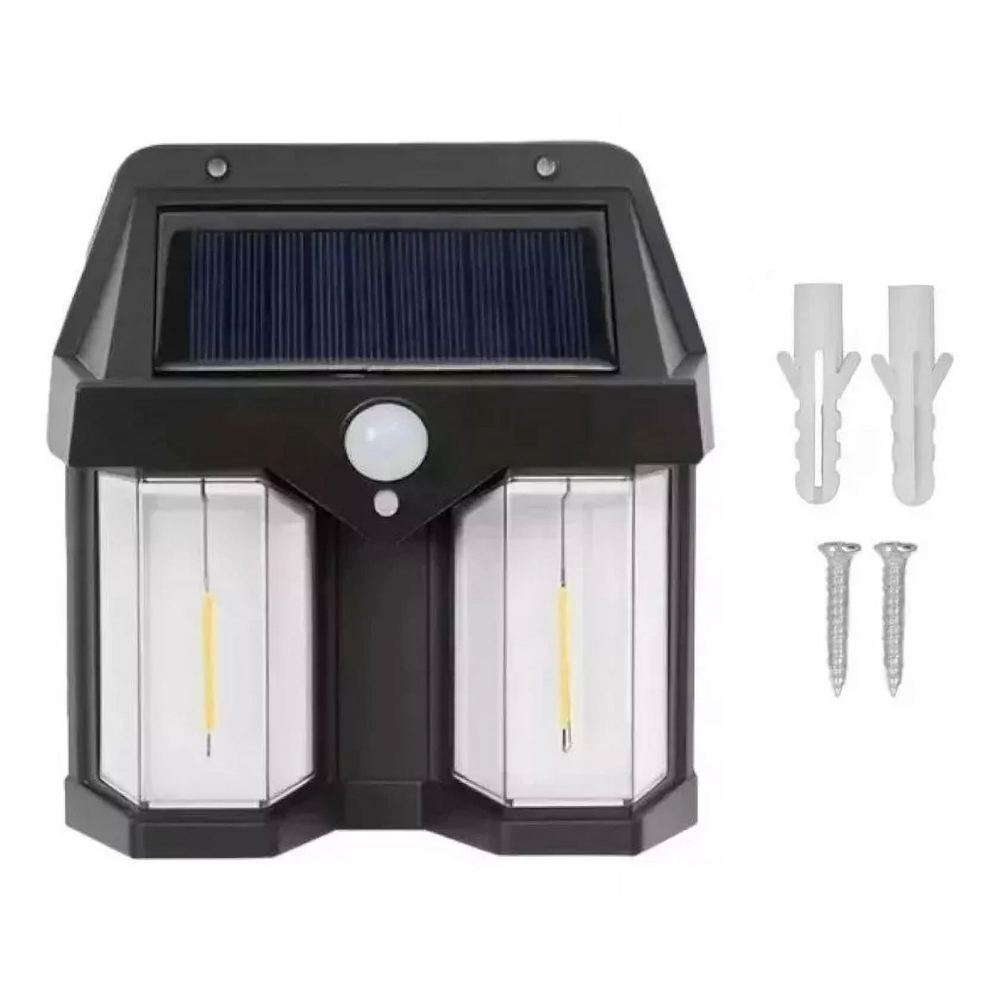 Max - Lámpara Solar Farol Doble Con Sensor Luz Cálida