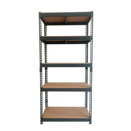 Estante Metalico 5 Repisas Madera 180X90X40Cm Negro
