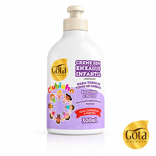 Gota Dourada - Club Niño Crema De Peinar Sin Enjuague Suavidad - 300 Ml