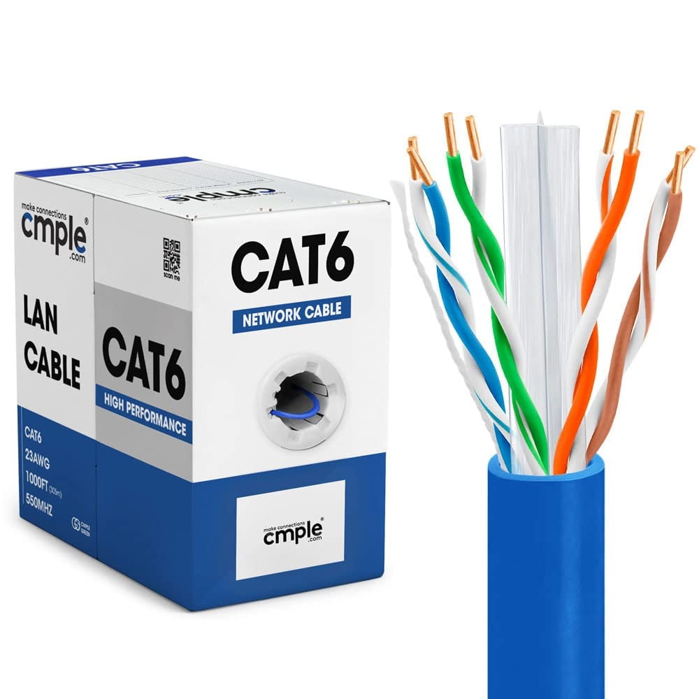 Cable Cat6 Cmple 305 M A Granel Utp 23 Awg 10 Gbps Azul