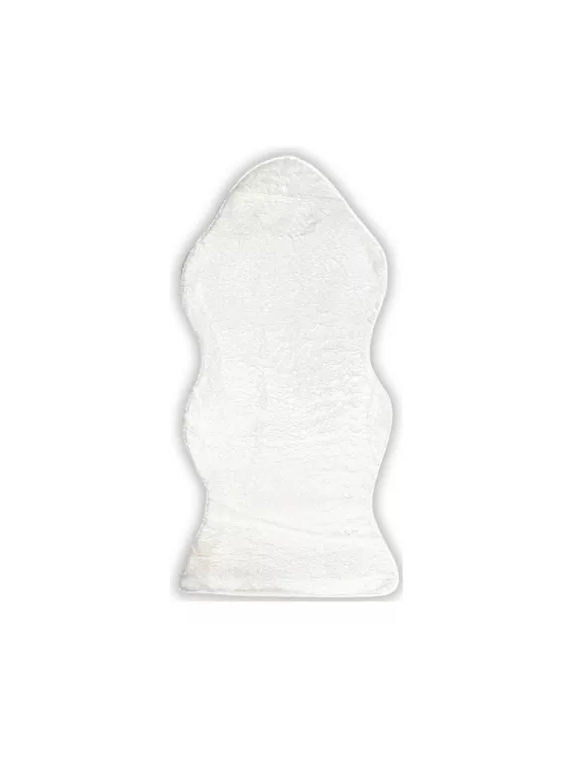 Genérico - Bajada De Cama Alfombra Manta Peluda 120X60 Cm Blanca