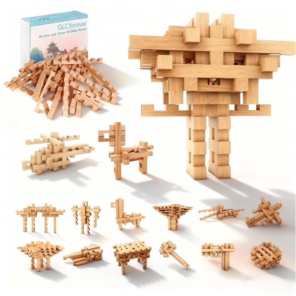 Bloques de construcción GLCforever 15 en 1 STEM de madera