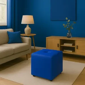 Muebles Hvm - Puff Hvm Boton Azul Rey