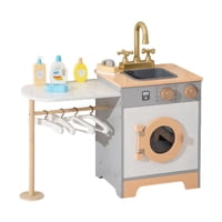 Magideal - Juego De Lavadora Para Niños Juego De Lavadora De Madera Para Niños Juego De Juguetes Para Niños Y Niñas Lavadora De Juguete Para El Hogar Para Niños