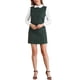 thumbnail image 2 of INSPIRE CHIC Vestido de Navidad para Mujer con Cuello Peter Pan Regreso a Clases 60s Vestido Mini de Bloques de Color de Manga Larga M Verde Azul, 2 of 7