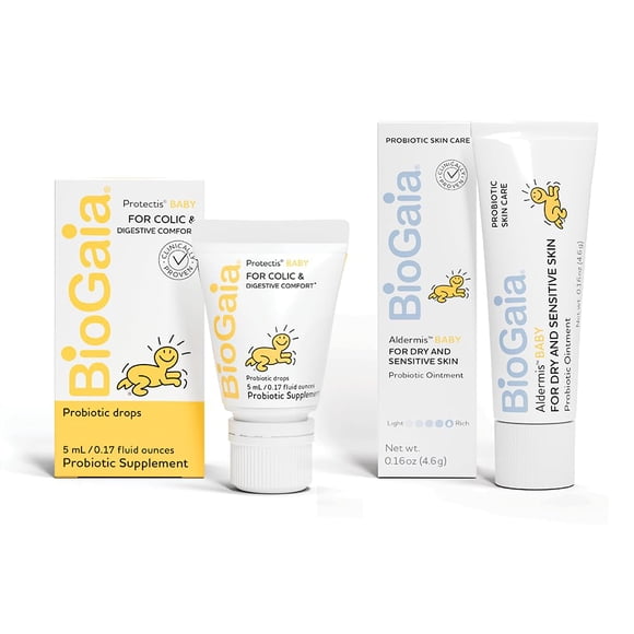 Paquete de probióticos para bebés BioGaia en gotas y pomada para la digestión