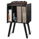 thumbnail image 1 of Soporte para tocadiscos 2BHOME de madera LP con 4 gabinetes negros, 1 of 7