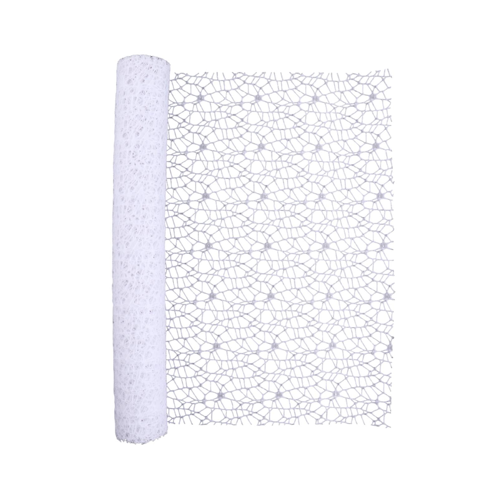 Bothyi - Adorno De Malla De Red Jacquard Con Diseño Floral Para Regalos De San Valentín, Cumpleaños, Color Blanco