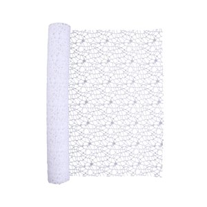 Bothyi - Adorno De Malla De Red Jacquard Con Diseño Floral Para Regalos De San Valentín, Cumpleaños, Color Blanco