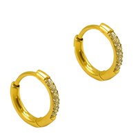 Elbauldejuma - Argollas Circonios 8Mm Titanio Astm F136 Chapado En Oro 18K