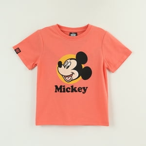 Polera Manga Corta Niño Damasco Mickey Smile Disney