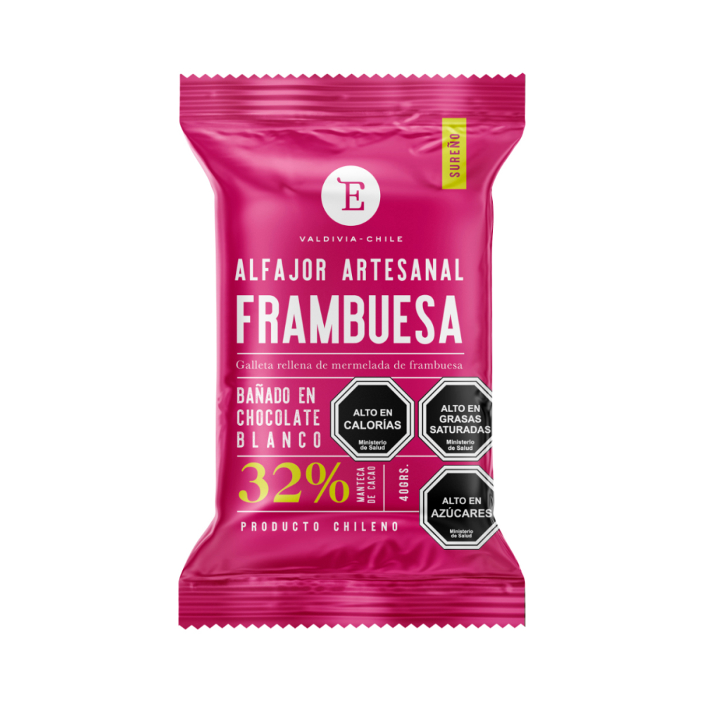 Entrelagos - Alfajor Artesanal Frambuesa Choc Blanco 24X40 Gr.
