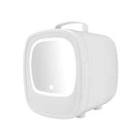 Bothyi - Nevera 6L Para El Cuidado De La Piel Con Espejo De Maquillaje Led, Mininevera Para Alimentos, Cuidado De La Piel, Uso Doméstico En Coche Blanco