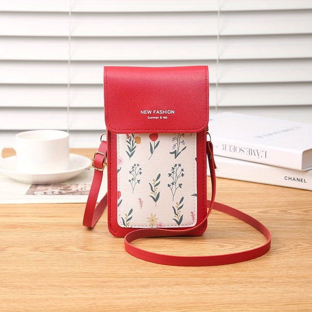 2023 Fashion Flower Printing Mini Touch Screen Mobile Phone Bag For Iphone 15 14 13 12 11 Pro Max 6 6S 7 8 Plus X XR XS Max Case