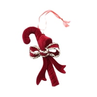 Magideal - Adorno Colgante Para De Navidad, Adorno Navideño Flocado Rojo Para Ventana, Decoración Del Hogar, Fiesta, Colgante Navideño Para Puertas, Inaugu Bastón 11X6Cm