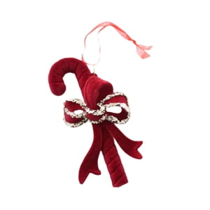 Magideal - Adorno Colgante Para De Navidad, Adorno Navideño Flocado Rojo Para Ventana, Decoración Del Hogar, Fiesta, Colgante Navideño Para Puertas, Inaugu Bastón 11X6Cm