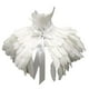 thumbnail image 1 of Capa Gótica De Plumas Artificiales Suave Para Actuación En El Escenario De Halloween Blanco, 1 of 2