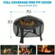 thumbnail image 3 of 1 Pack, 210D Black Round Fire Pit Cover Patio Table Cover Garden Waterproof Fire Covers, 3 of 4