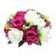 thumbnail image 1 of 26cm Realista Artificial Rose Flowers Ball 15 Cabezas Decoración De Ramo De Boda Blanco Púrpura, 1 of 5