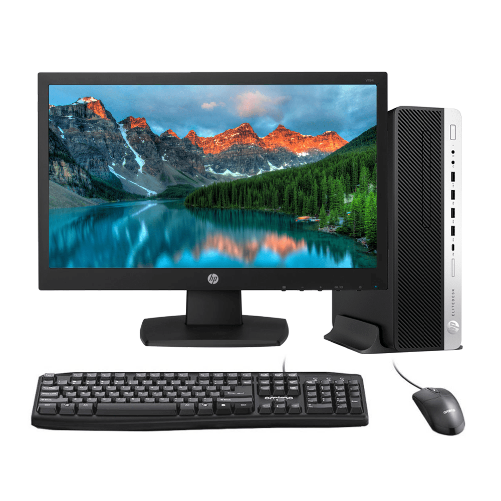 Kit Monitor + Pc Hp Elitedesk 800 G4 Sff (i7-8va 16gb 1tb Ssd) + Teclado & Mouse Reacondicionado Grado A