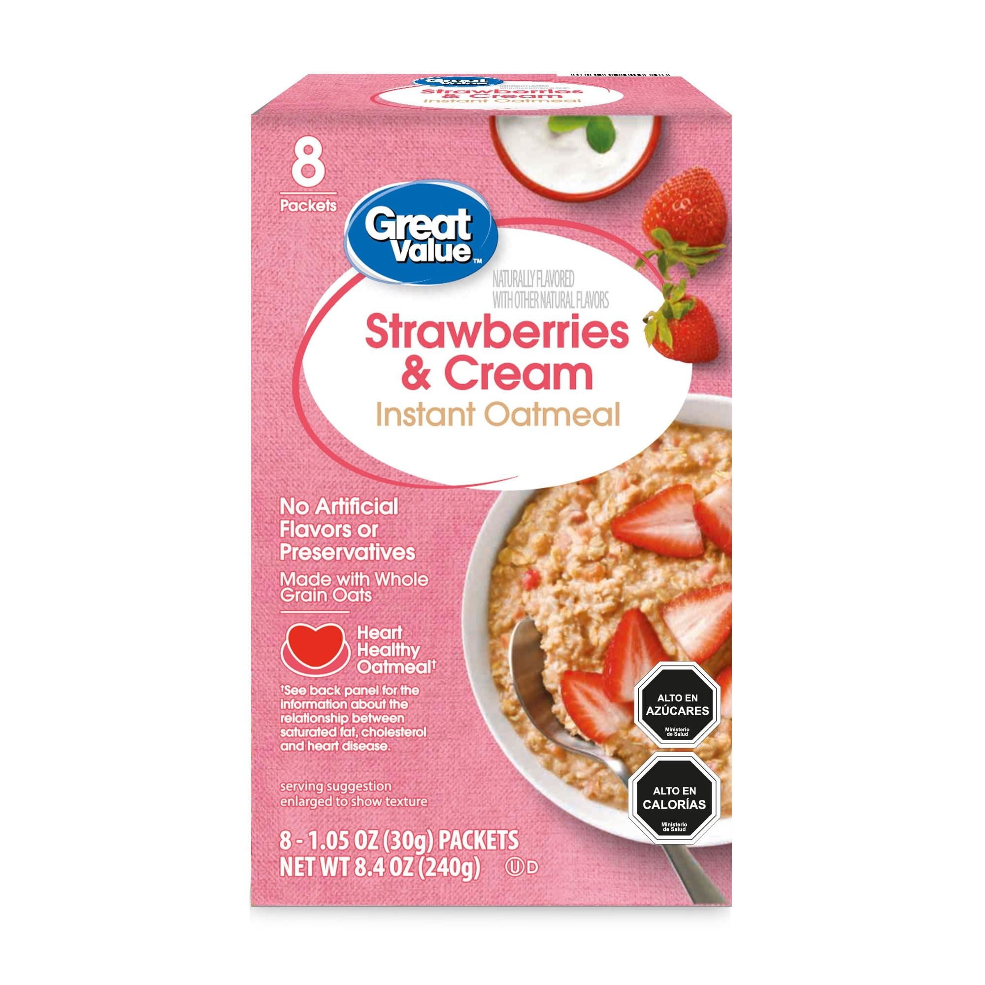 Avena Instantánea Frutillas Y Crema 240 g Great Value
