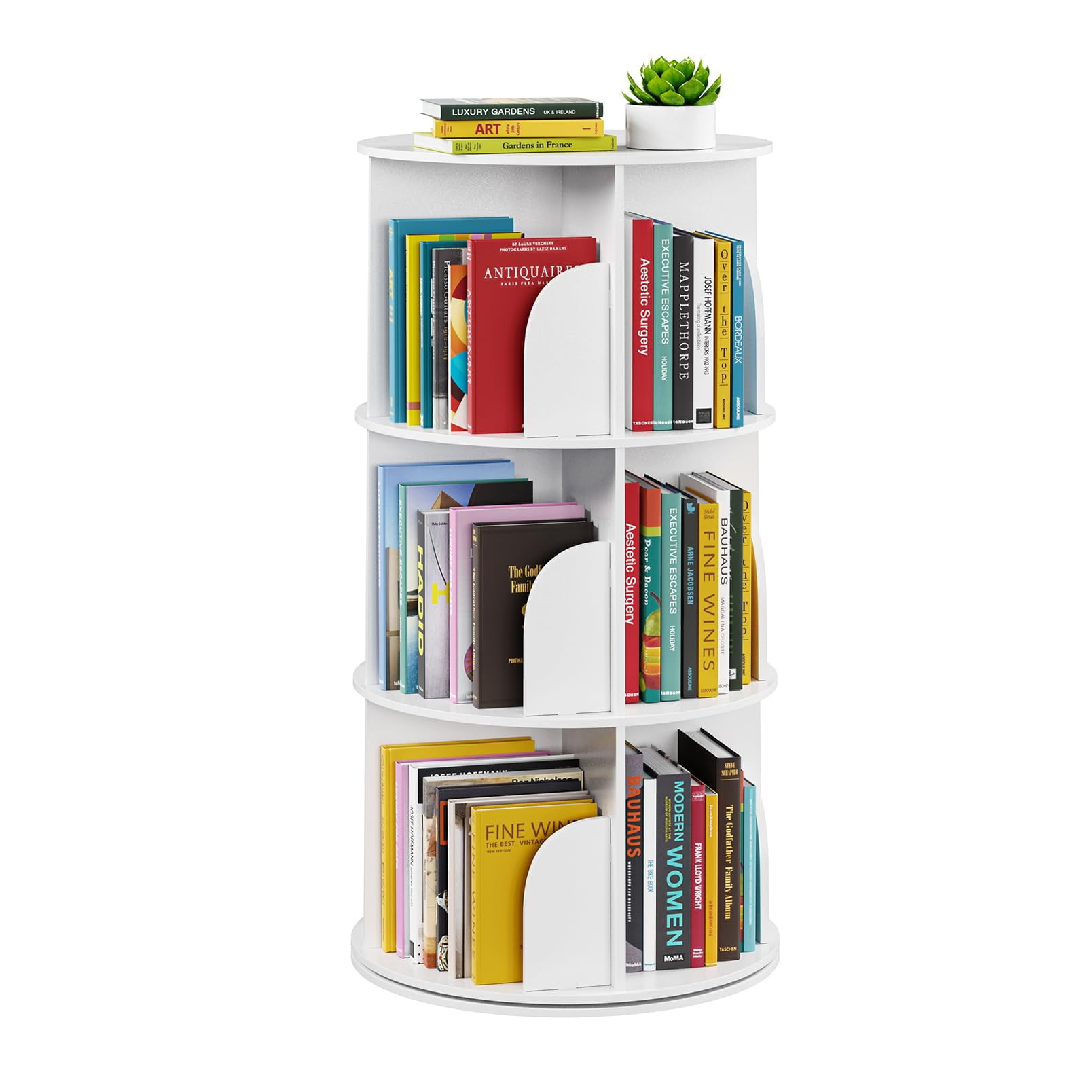 Estantería Giratoria Tower Spaceaid De 3 Niveles, Blanca