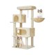 thumbnail image 1 of Árbol para gatos Taoqimiao MS029LM, 125 cm, con 2 condominios y cestas, color beige, 1 of 9