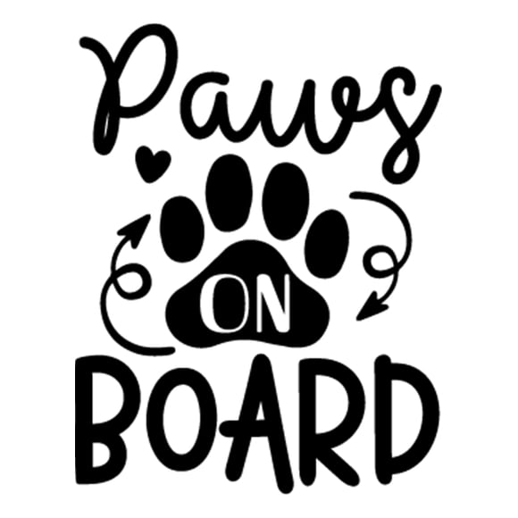 Sticker Paws On Board Mascota A Bordo Auto Camioneta Suv