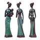 thumbnail image 5 of 3x Figura Africana Escultura Tribal Lady Figurine Estatua Coleccionables Verde, 5 of 5
