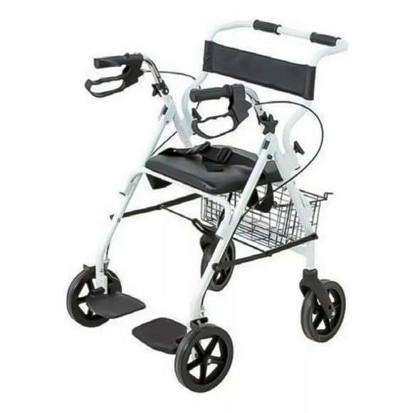 Andador Plegable 2 En 1 - 4 Ruedas Con Reposapies Plegables 3004H